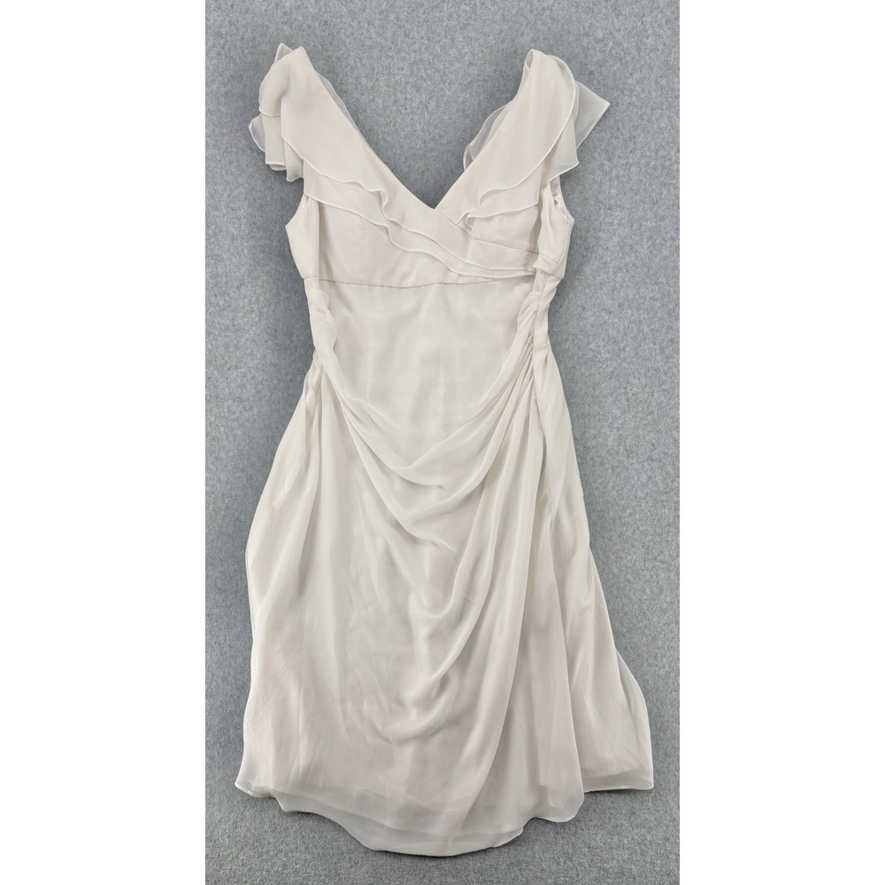 Cinderella Divine 3XL Ivory Ruffle V Neck Ruched Formal Cocktail Dress